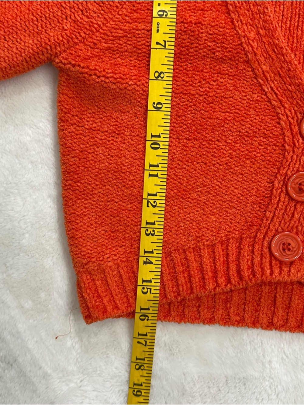 Urban Outfitters Dina Cropped Cardigan Size Medium Orange - Picture 5 of 6